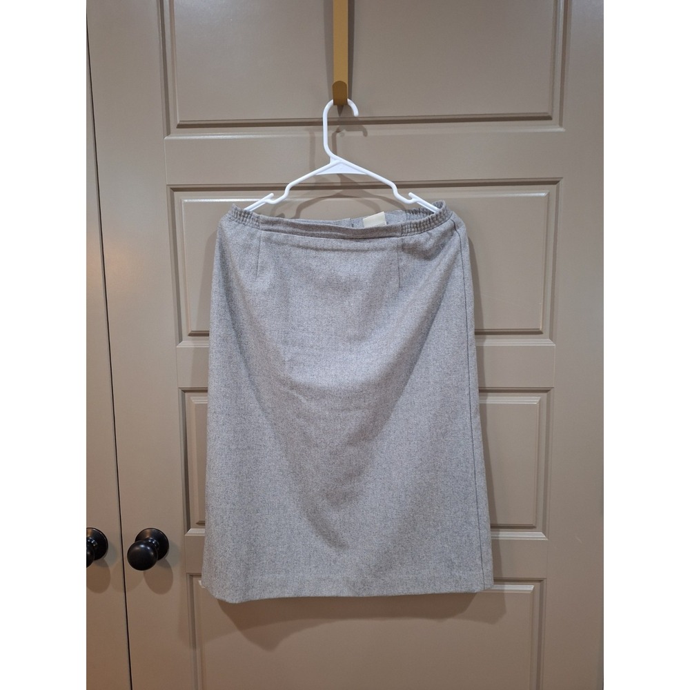 VTG Gray Wool blend SKIRT W Size 12  Knee length Academia,Librarian style